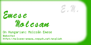 emese molcsan business card